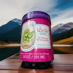 New Lolita Love My Wine Happy Birthday 60 Wine Glass Recipe On Bottom In‎ Box